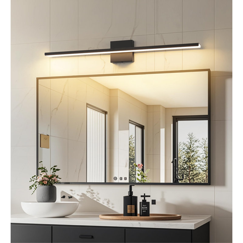 Éclairage de meuble-lavabo à DEL à intensité variable avec 5 températures de couleur réglables, Noir mat