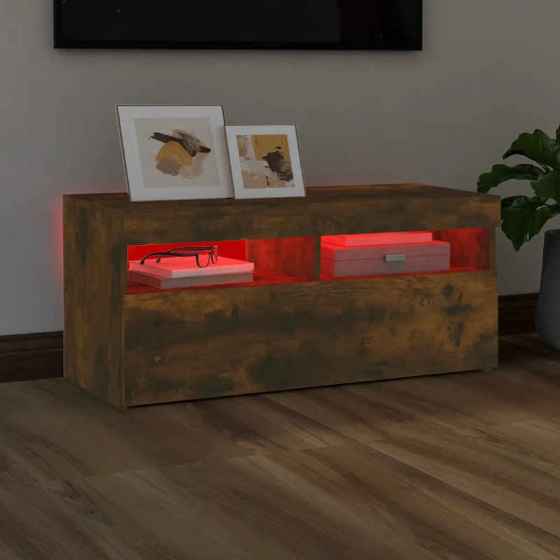 Unfinished TV Stand for TVs up to 32", Smoked Oak
