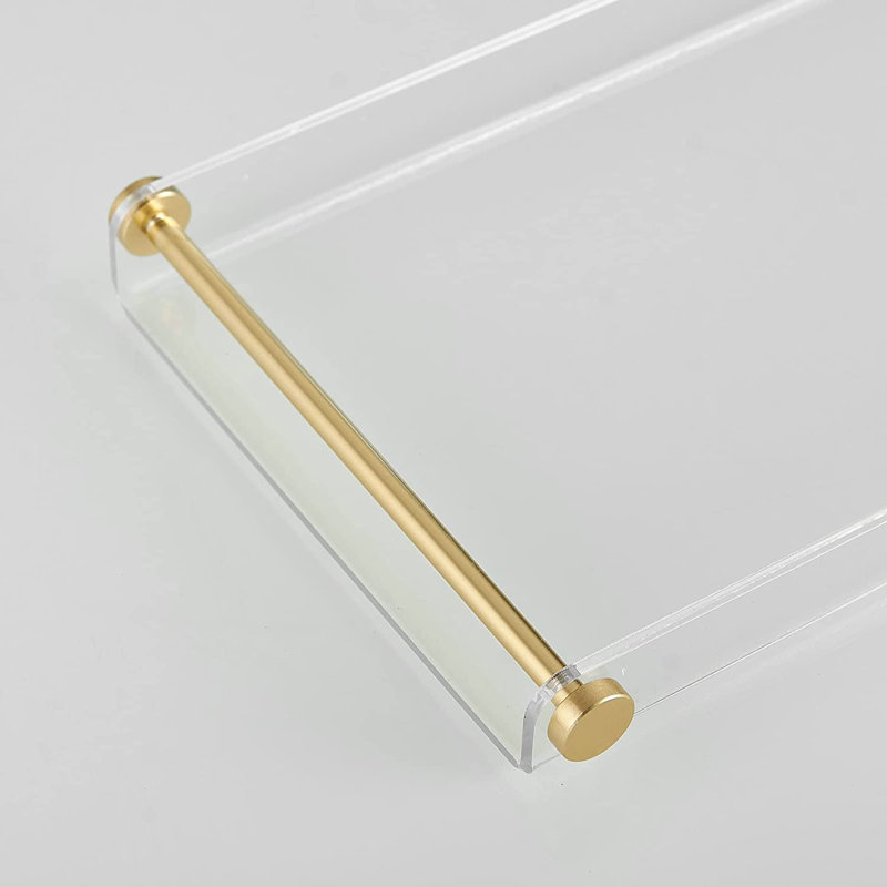 Clear Acrylic Freestanding Bathtub Tray with Gold Rails