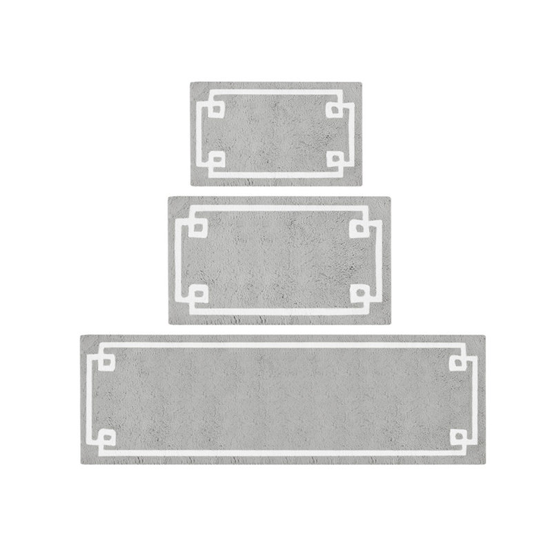 Cotton Tufted Bath Rug 20X30, Gray, Rectangle 1'8" x 2'6"