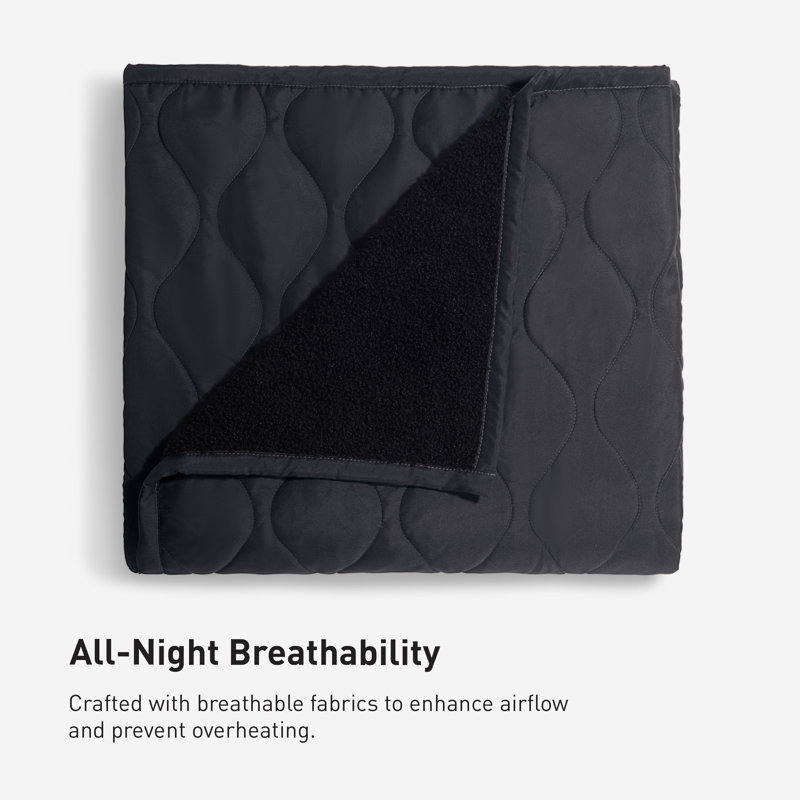 BEDGEAR Sherpa Performance® Throw Blanket Reversible Charcoal, Charcoal