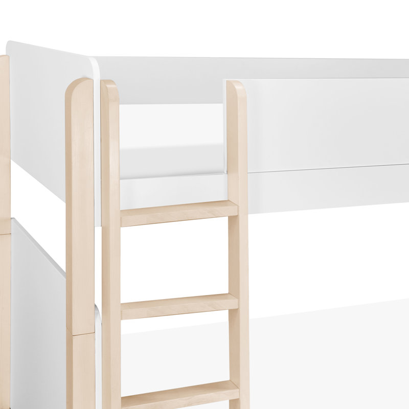 TipToe Twin Bunk Bed, White/Light Brown