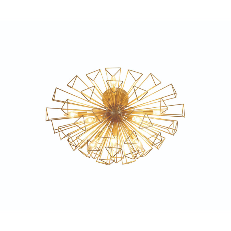 Lustre 9 lumières Dendelio, Doré