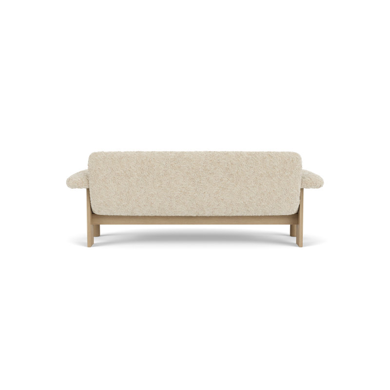 Brasilia Loveseat, Sahara Sheepskin, Natural Oak