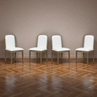 Vintage Style Dining Chair Set With 4 Upholstered Chairs For Dining Room And Living Room