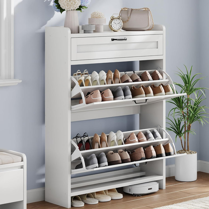 2Drawer Shoe Cabinet, White