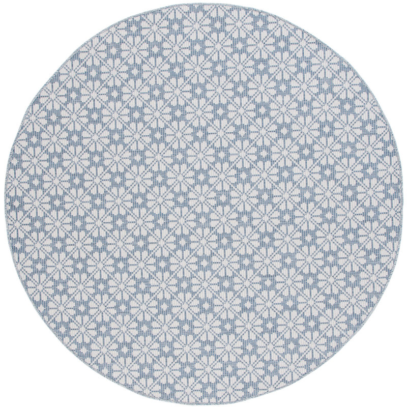 Msr400 Performance Geometric Indoor/Outdoor Area Rug, Round 6'5"