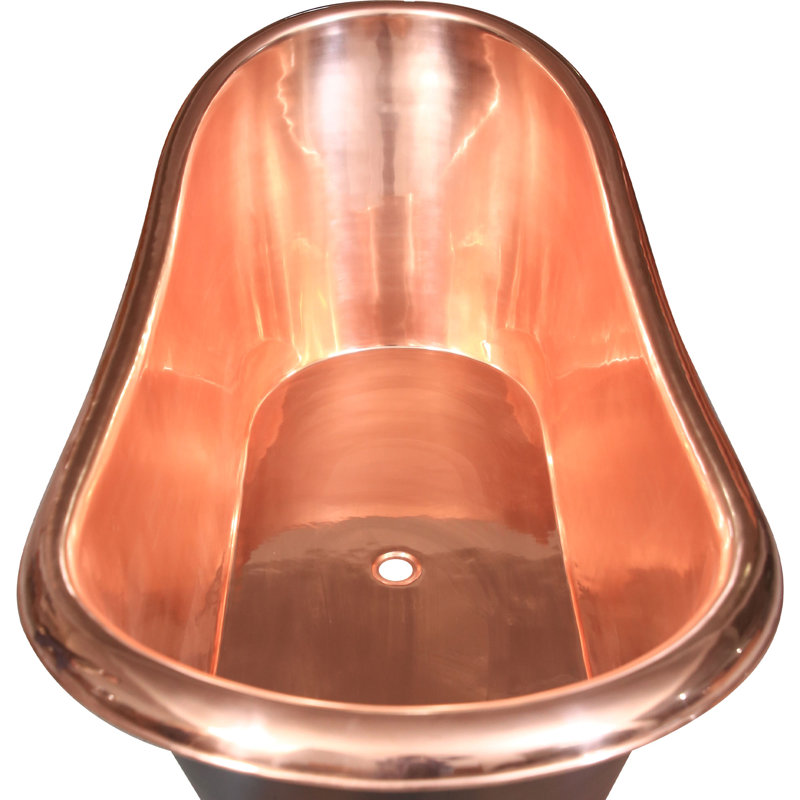 Copper Bathtub 1701mm x 711mm Freestanding Soaking Copper Bathtub