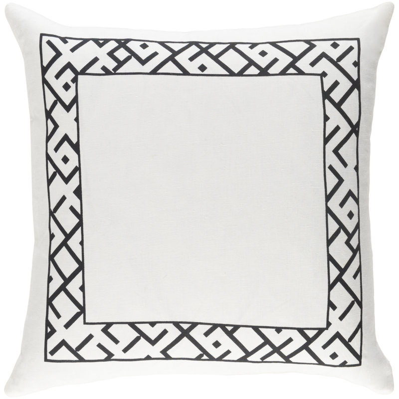 Ethiopia Rwanda Geometric Cotton Blend Throw Pillow, White/Black, Pillow Cover Only - No Insert