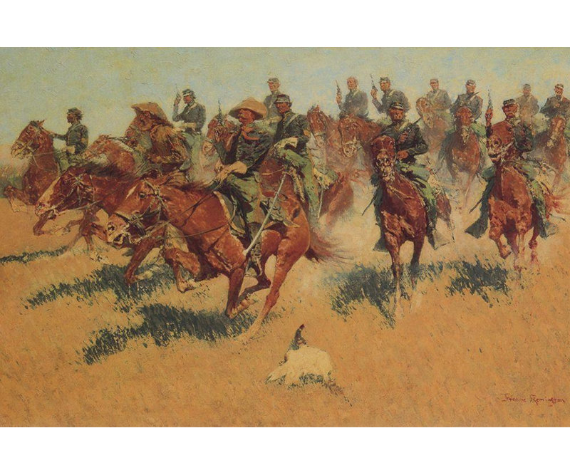 Alcott Hill®, Remington, Frederic Art sur toile tendue: Cavalry Charge on the Southern Plains, H 17 po x l 24 po