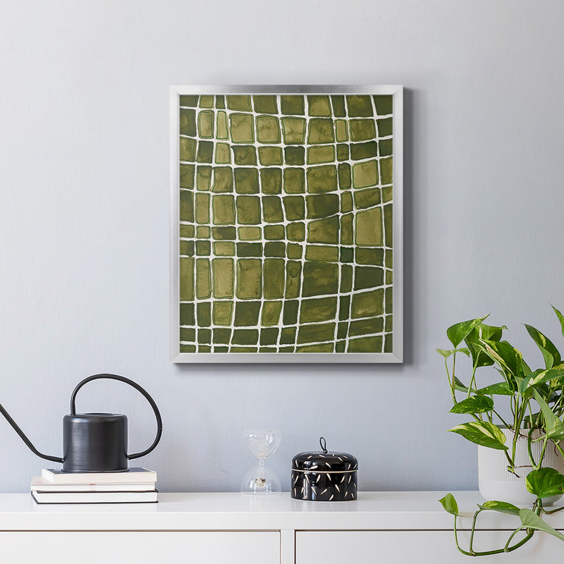 Toile encadrée de qualité supérieure Square Bluff II - prête à être accrochée, Argent, H 20 po x l 16 po