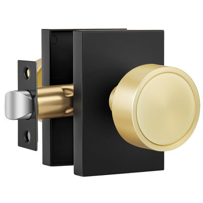Poignée de porte intérieure dorée, en alliage de zinc brossé doré, pour une intimité préservée. Poignée rectangulaire en laiton brossé pour chambre ou salle de bain, vendue à l'unité.
