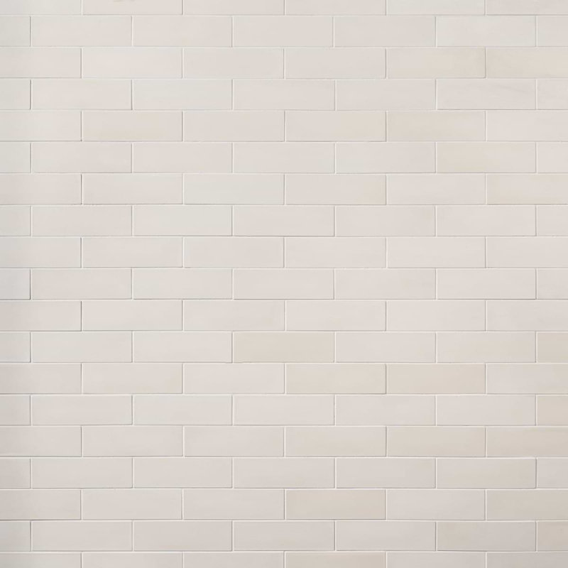 Color One 2x8 Matte Cement Tile, Chalk White
