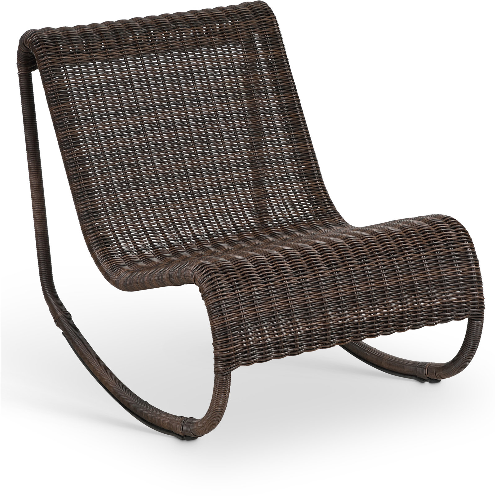 Antigua Wicker Outdoor Patio Rocker, Brown
