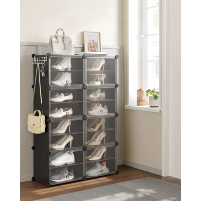 12 Pair Stackable Shoe Storage Cabinet