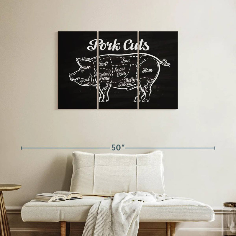 Yarlin Pork Cuts, 24" H x 38" W