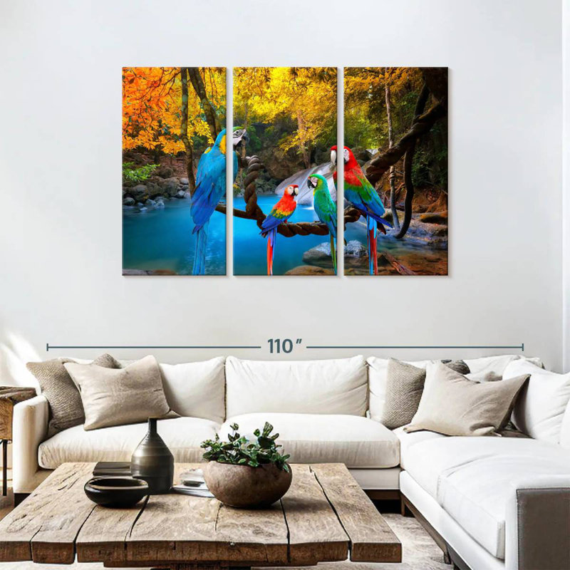 Brampt Safari Parrots, 48" H x 74" W
