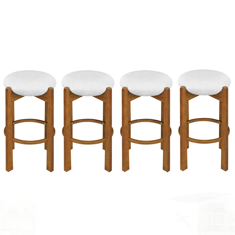 Tabouret de bar intérieur en bois, ensemble de 4, pour cuisines et bars modernes, 4, Noyer