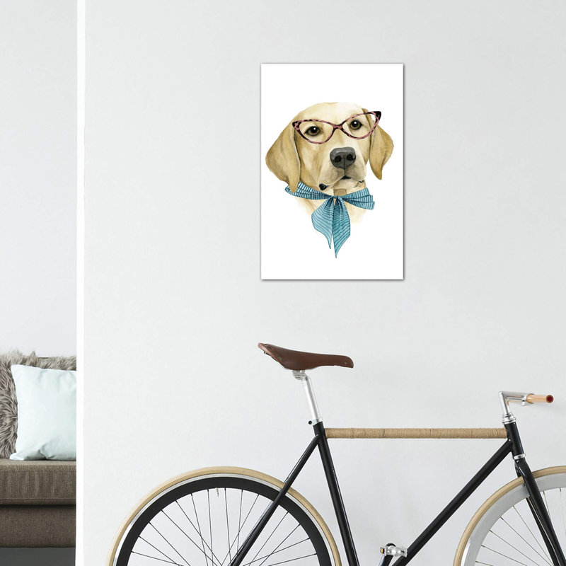 «Vogue Dog IV» par Grace Popp - reproduction d'art, Toile tendue, Pas de tapis, H 18 po x l 12 po x 1,5 po