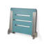 Banc de douche mural pliable 18 pouces Silhouette SlimLine, Sea Collection, siège bleu sarcelle avec cadre argenté