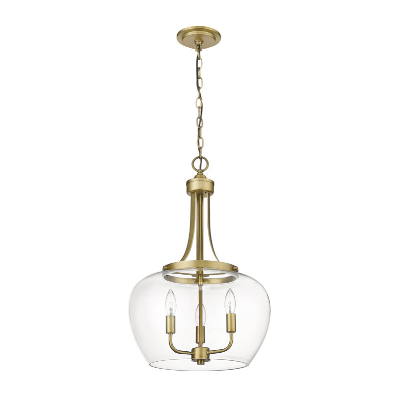 Ambresha 3-Light Single Pendant, Olde Brass