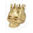 7" Gold Metal Skull with Crown Figurine - Modern Metallic Aluminum Decorative Sculpture for Home Office Bedroom Living Room Decor.