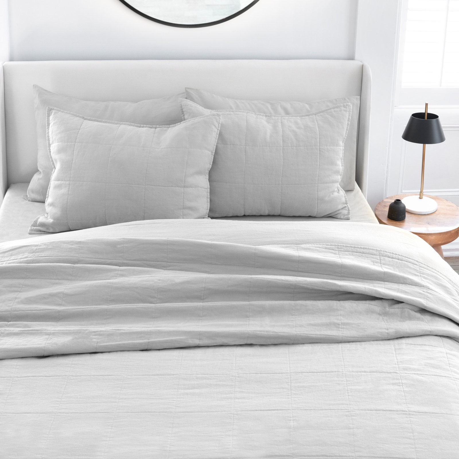Kamau Linen Quilt Set, Full/Queen, Storm Cloud