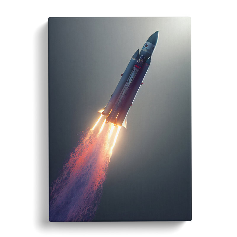 Ethereal Spaceship Rocket - Wrapped Canvas, 50cm H x 35cm W x 3cm D