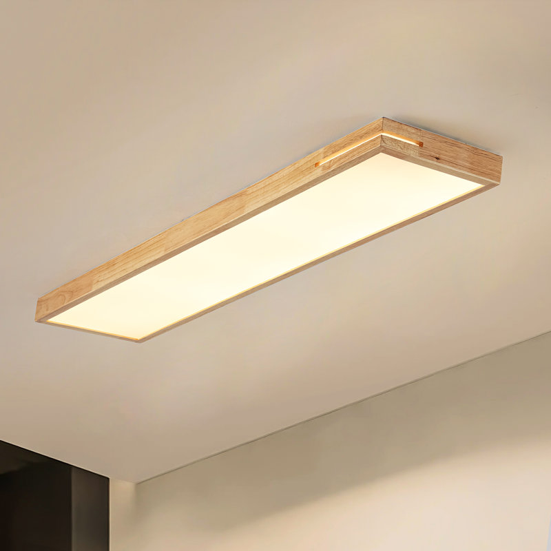 1 - Light LED Wood Flush Mount Ceiling Light for Bedroom