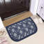 Ensemble de 2 tapis de cuisine à motif géométrique bleu marine antidérapant ultra résistant à l'eau