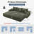 Boneless 113''Free Combination Sectional-No Assembly Required Sofa, 3 Seat Sleeper Sofa Bed Couches-518969717