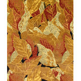 Wool Floral Area Rug in Gold/Rust