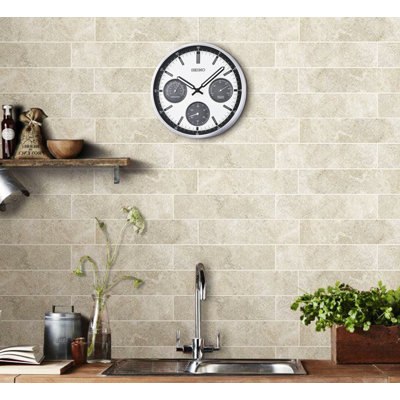 QXA823SLH Wall Clock, Silver-Tone