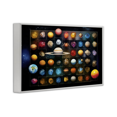 Celestial Gems & Planets Framed Giclee, design by Ray Powers