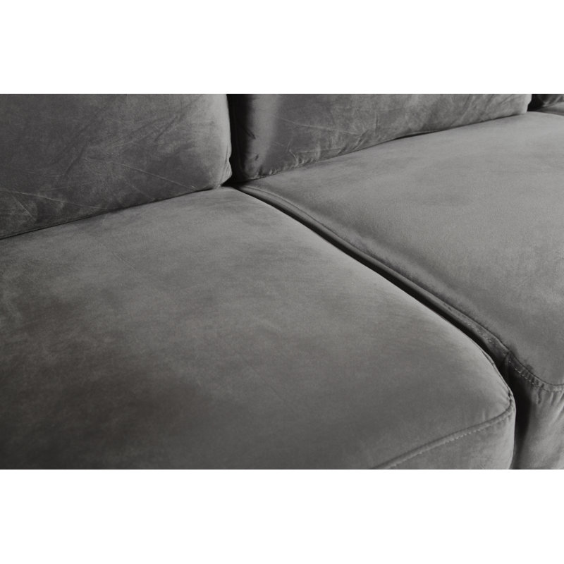 Canapé à accoudoirs roulés 80,5 po Yingst, 100 % polyester gris