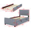 Lit plateforme en velours avec lit gigogne simple Veroni