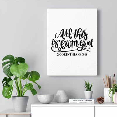 From God 2 Corinthians 5:18 - Wrapped Canvas Print