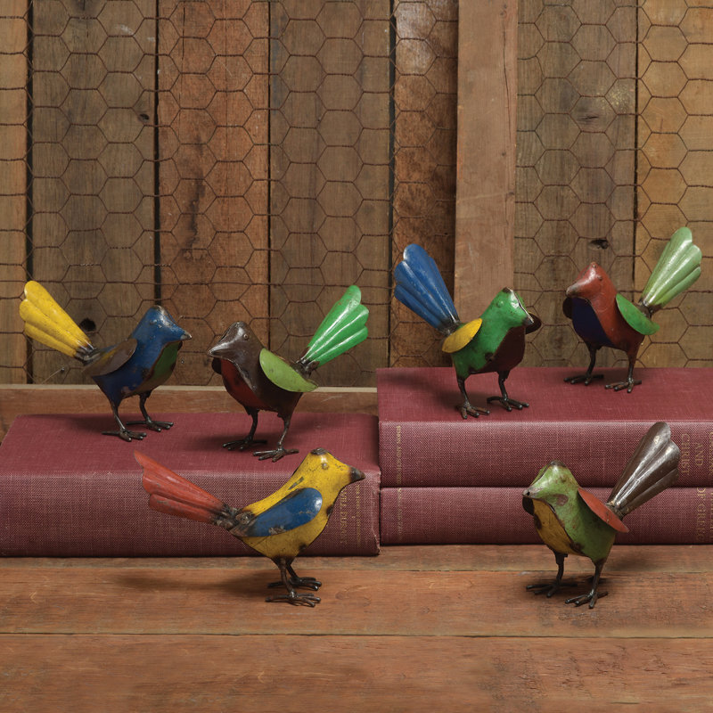 Staten Reclaimed Metal Birds Figurine- Assorted Colors