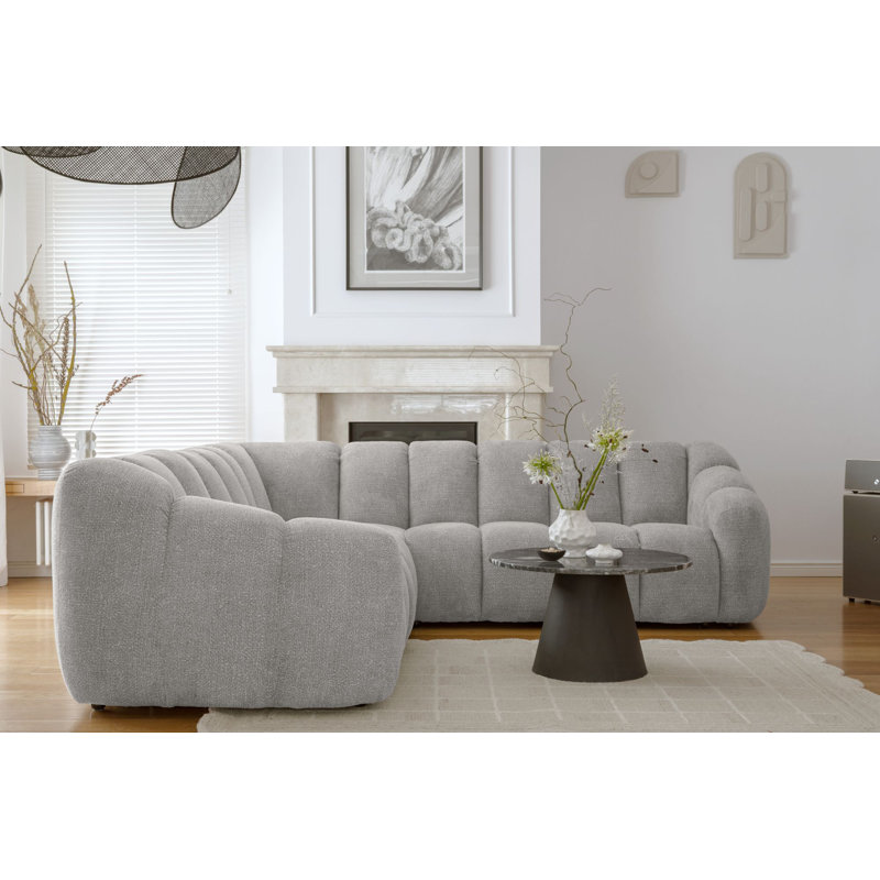 Shell Corner Sofa , Light Grey, Symmetrical