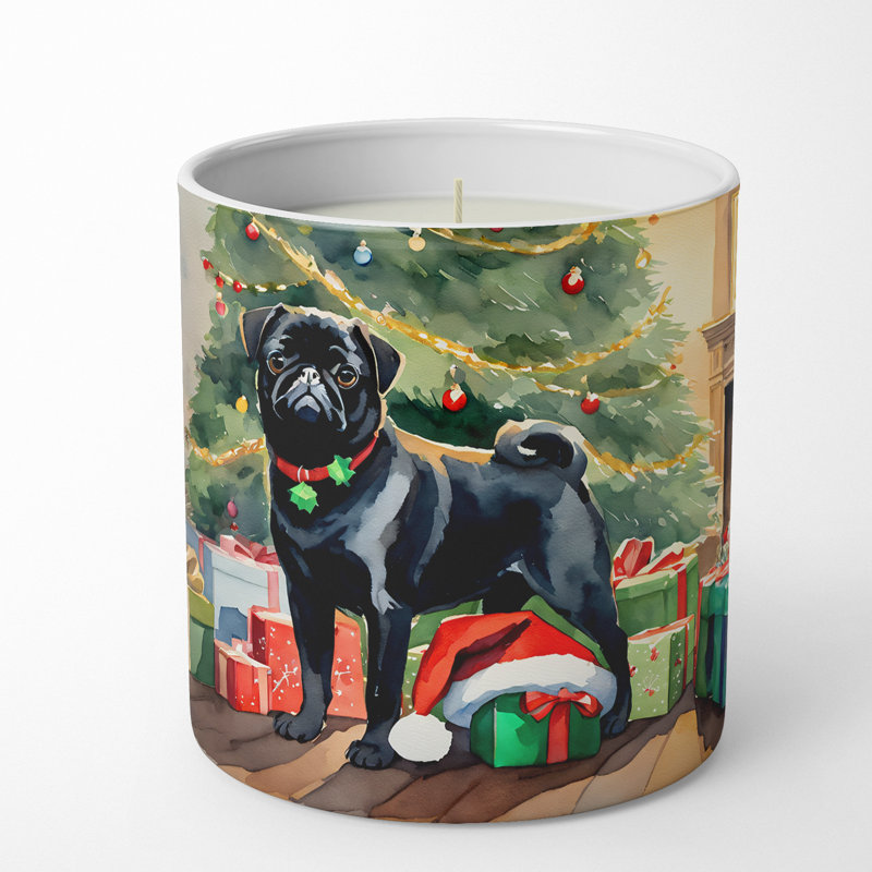 Bougie de Noël parfumée avec support en céramique