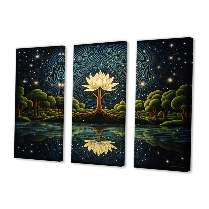 Ensemble de salon Kraemer - Lotus, Toile tendue, H 32 po x l 48 po x P 1 po