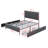 Metal Frame Upholstered Bed with 4 Drawers-93672581-93672580