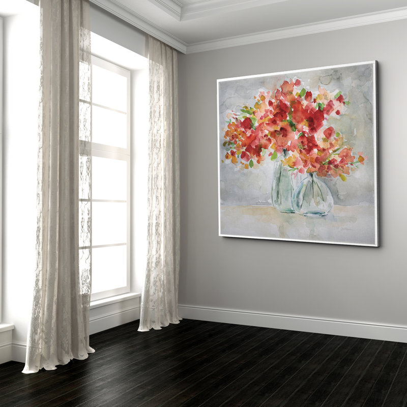 « red arrangement », reproduction sur toile, H 16 po x l 16 po x P 1,5 po, Toile tendue