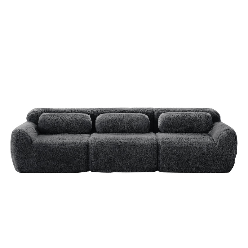 Canapés modulaires confortables, moelleux gris foncé, ergonomiques modernes pour le cinéma maison