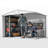 Outsunny 9' x 6' Outdoor Storage Shed, Garden Tool Metal Shed with Foundation Kit, Double Lockable Door, Air Vents and Sloping Roof, for Backyard, Patio, Lawn, Silver-98192083-98192077