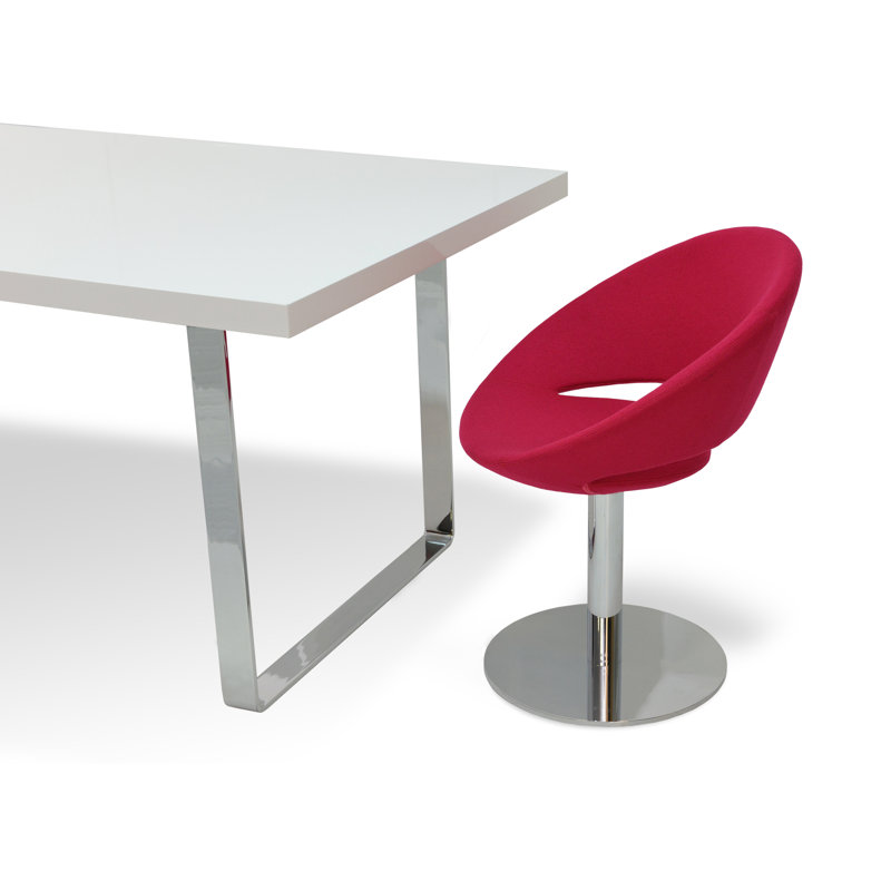 Chaise d'appoint large 22,5 po Crescent, Similicuir rose, Similicuir os