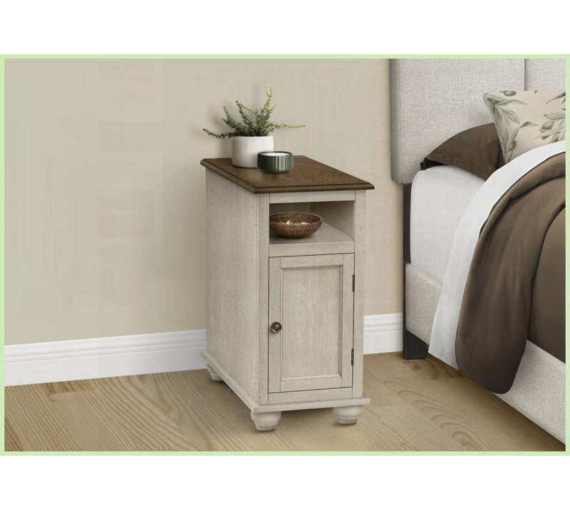 Blanc antique traditionnel Table basse brune pour le salon / chambre à coucher, rangement spacieux et amp; Assemblage facile