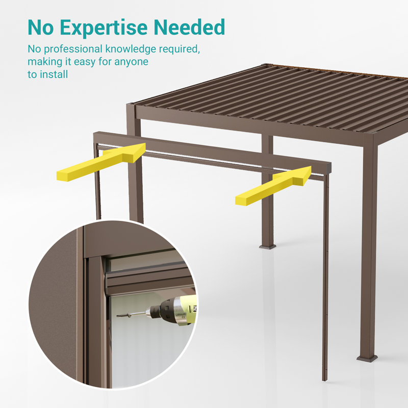 Rosebay Adjustable Height Pull Down Privacy Screen for Pergola