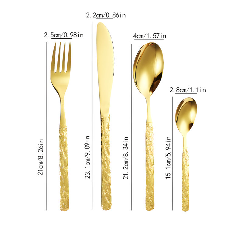 Ensemble de couverts en acier inoxydable à poignée en marbre - Couteau, fourchette et cuillère durables pour la maison, le dessert et la cuisine occidentale