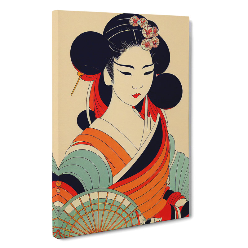 Vintage Geisha No.5 - Wrapped Canvas, 60cm H x 40cm W x 3cm D